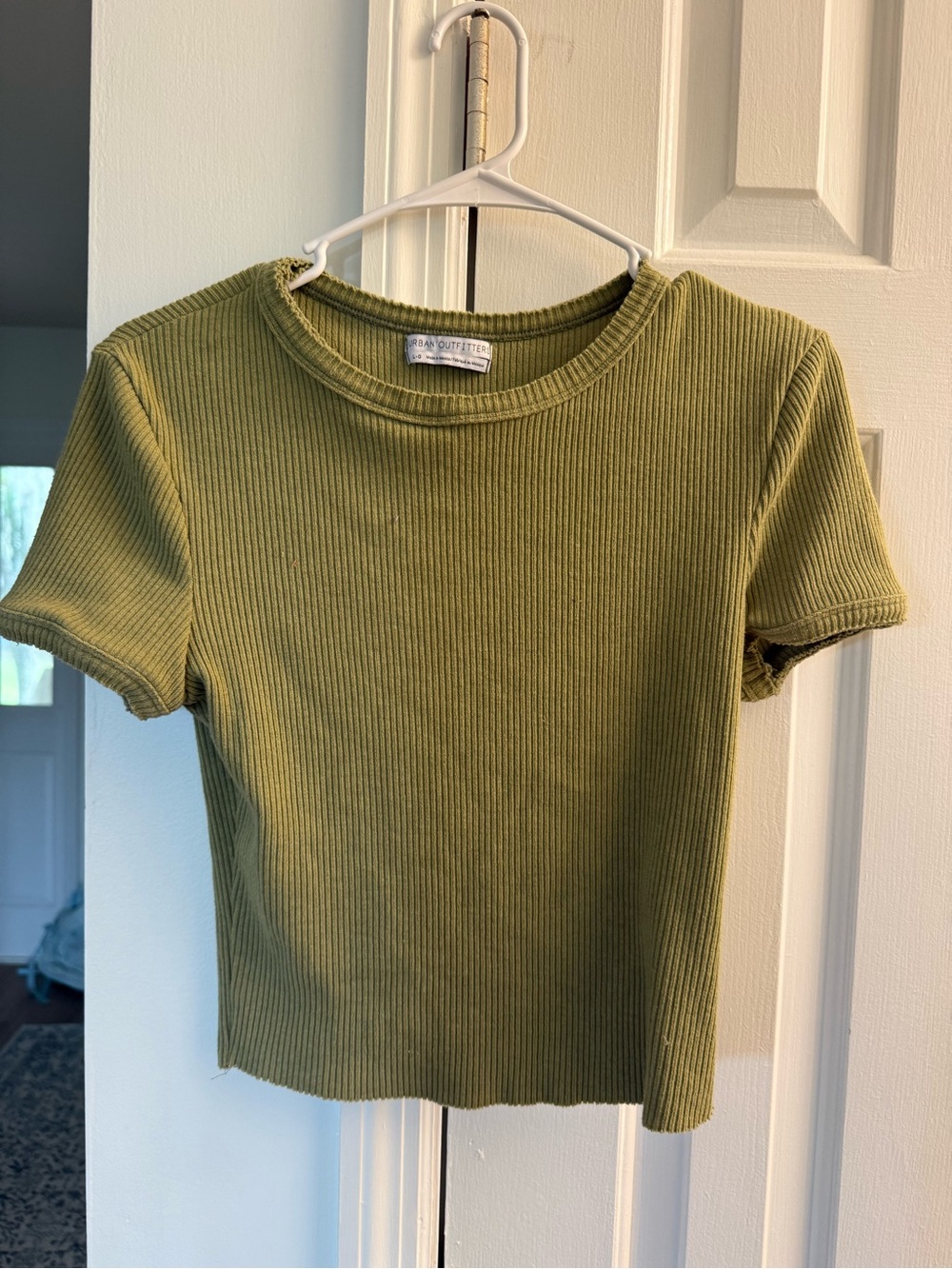Urban Outfitters Olive Green Ribbed Short Sleeve Tee - Kids